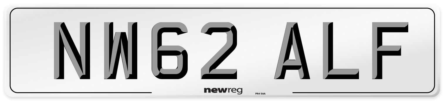 NW62 ALF Number Plate from New Reg